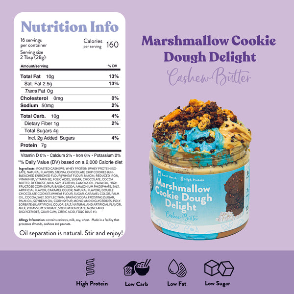 Marshmallow Cookie Dough Delight Cashew Butter