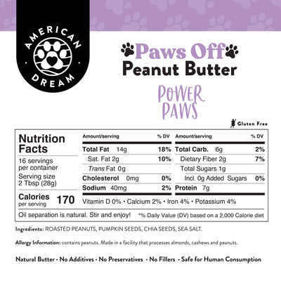 Gluten-Free Paws Off Power Paws Peanut Butter