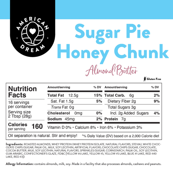 Gluten-Free Sugar Pie Honey Chunk Almond Butter